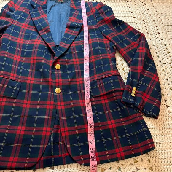 Vintage Fioravanti Tartan Plaid Sport Coat w/ Firmin London Gold Buttons 42 Reg - Picture 10 of 16